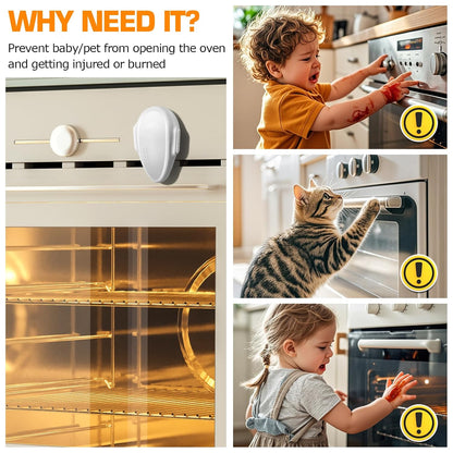 Oven Lock Child Safety (2 Pack),Oven Door Lock,Oven Front Lock, Baby Proofing, Baby and Child Proof Locks for Drawer Oven Stove Door, Upgrade Heat-Resistant Material, Easy to Install - Black