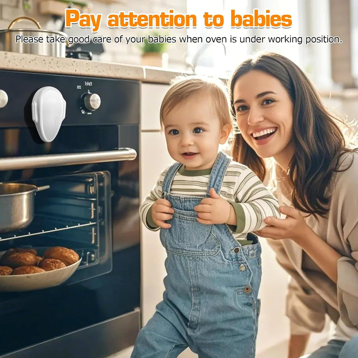 Oven Lock Child Safety (2 Pack),Oven Door Lock,Oven Front Lock, Baby Proofing, Baby and Child Proof Locks for Drawer Oven Stove Door, Upgrade Heat-Resistant Material, Easy to Install - Black