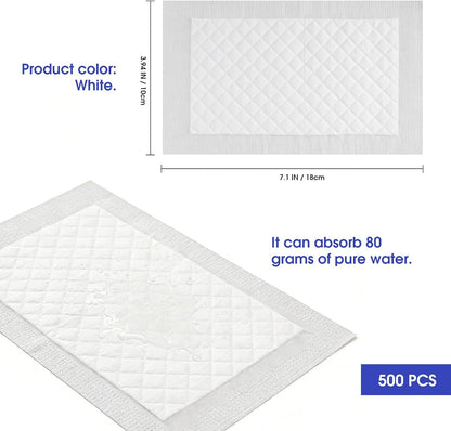 500 Pcs Meat Absorbent Pads 7.1 x 3.94 Inch, White Bulk Soaker Pad for Vacuum Sealer Bags for Meat Trays, Poultry & Fish