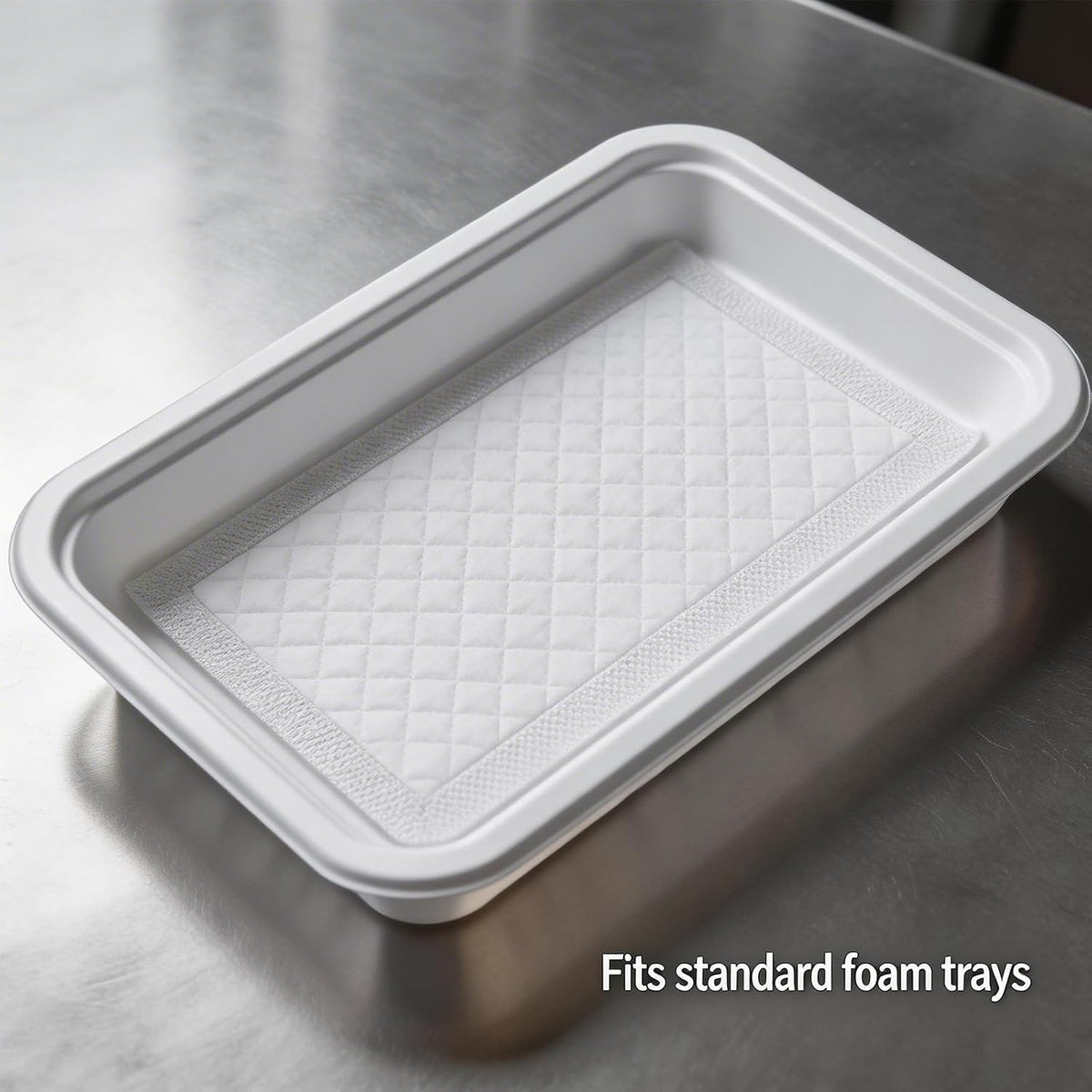 500 Pcs Meat Absorbent Pads 7.1 x 3.94 Inch, White Bulk Soaker Pad for Vacuum Sealer Bags for Meat Trays, Poultry & Fish