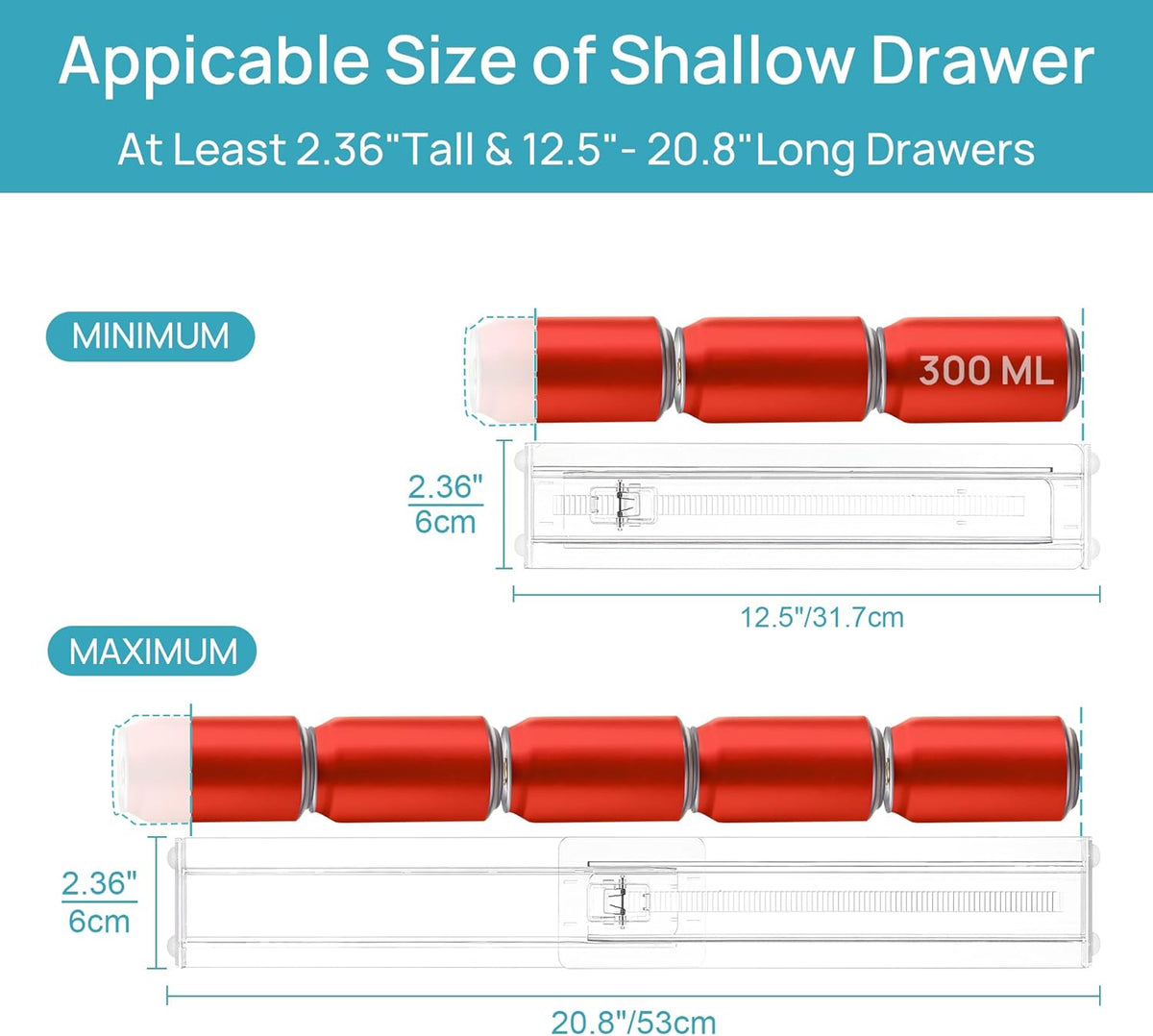 12 Pack Drawer Dividers for Clothes, 4" High 10.2"-16.5" Adjustable Expandable Dresser Drawer Organizer, Clear Plastic Separators for Dresser, Baby Clothing, Underwear, Cosmetic, Toiletries