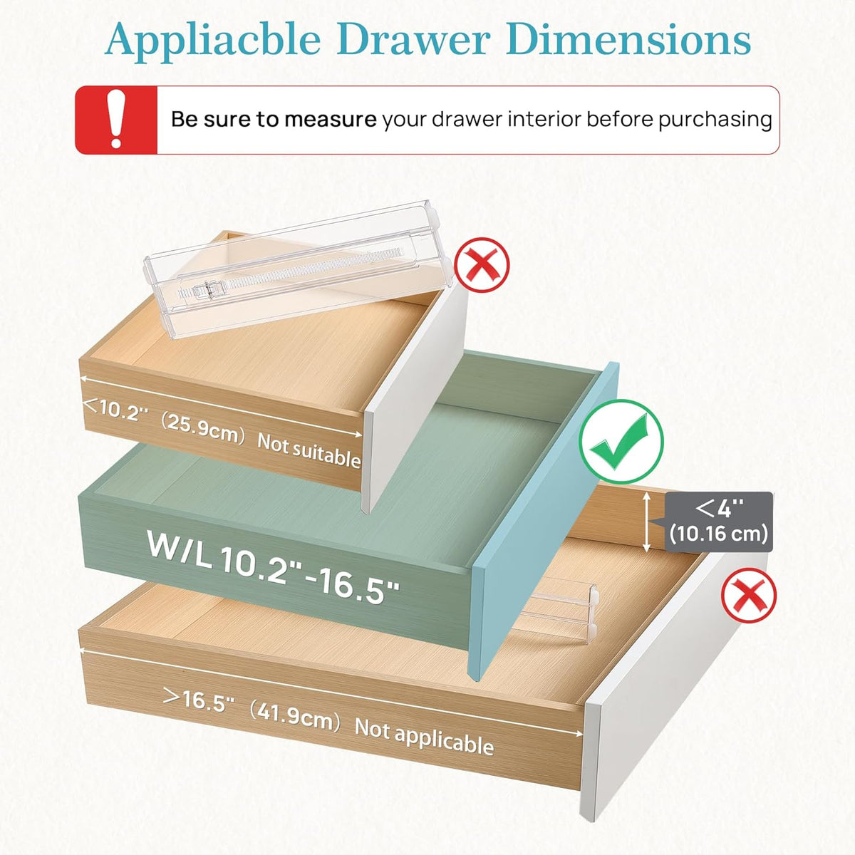 12 Pack Drawer Dividers for Clothes, 4" High 10.2"-16.5" Adjustable Expandable Dresser Drawer Organizer, Clear Plastic Separators for Dresser, Baby Clothing, Underwear, Cosmetic, Toiletries