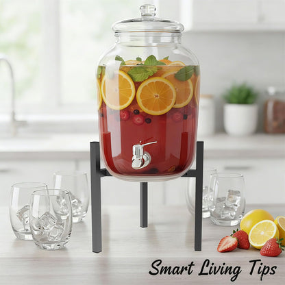Beverage Water Jug Dispenser Stand for 2-5 Gallon, Adjustable 9-12.6 IN Water Jug Holder Container ( Drink Dispenser Stand Only)（Large）