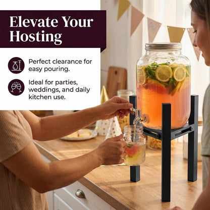 Beverage Water Jug Dispenser Stand for 2-5 Gallon, Adjustable 9-12.6 IN Water Jug Holder Container ( Drink Dispenser Stand Only)（Large）