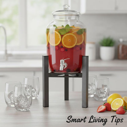 Beverage Water Jug Dispenser Stand for 2-5 Gallon, Adjustable 9-12.6 IN Water Jug Holder Container ( Drink Dispenser Stand Only)（Large）