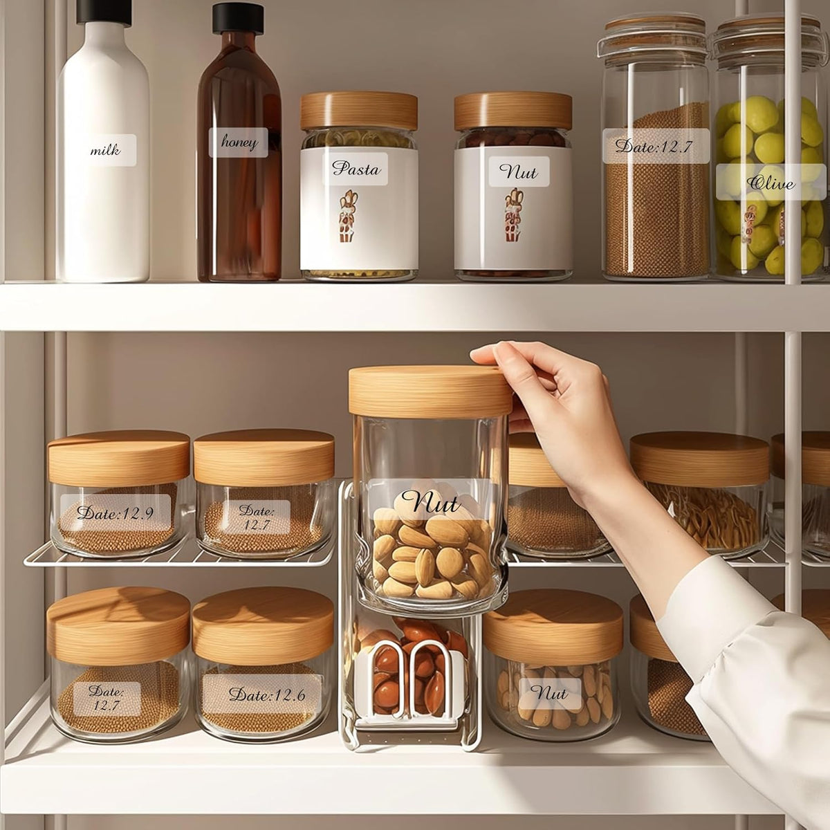 Transparent Stickers Labels, Removable - Self Adhesive Clear Label Stickers for Essential Oil Bottle, Jars, Food Storage or Gift Decoration (2 Size, 300 Sheet)