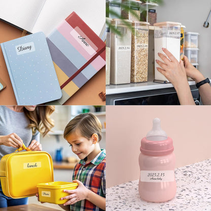 Transparent Stickers Labels, Removable - Self Adhesive Clear Label Stickers for Essential Oil Bottle, Jars, Food Storage or Gift Decoration (2 Size, 300 Sheet)
