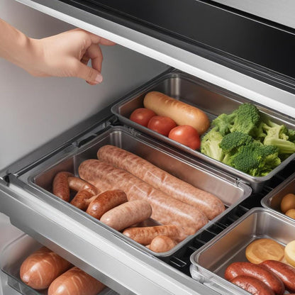 3Pcs Deli Containers with Lids, 7.9*5.6*1.7 in Bacon Container for Refrigerator, Fridge Organizer, Cheese Container for Fridge, Dishwasher Safe Long Deli Meat Storage Containers Fruit Tray with Lids