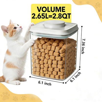 Dog Food Storage Container with 130ml Scoop – 4L/4.2qt Airtight Dog Food Container for Kibble & Treats, BPA-Free Cat Food Storage Container, Stackable Pop Lid Plastic Container with Lid