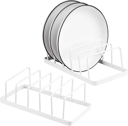 Dish Plate Drying Rack, lid Organizer, 5 Slot Cabinet, 2 Pack