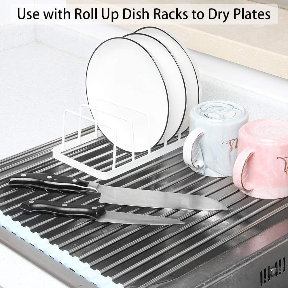 Dish Plate Drying Rack, lid Organizer, 5 Slot Cabinet, 2 Pack