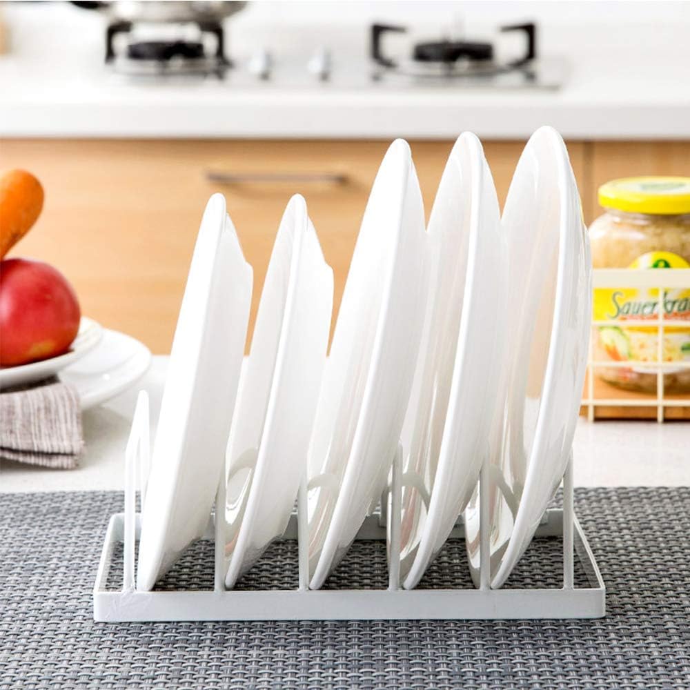 Dish Plate Drying Rack, lid Organizer, 5 Slot Cabinet, 2 Pack