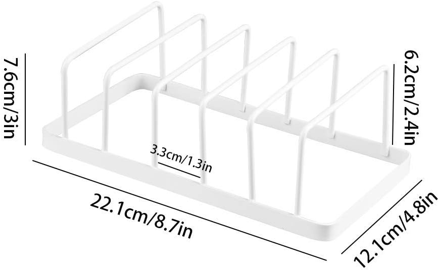 Dish Plate Drying Rack, lid Organizer, 5 Slot Cabinet, 2 Pack