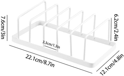 Dish Plate Drying Rack, lid Organizer, 5 Slot Cabinet, 2 Pack