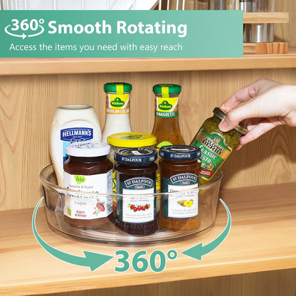 4 Pack Lazy Susan Turntable, 11.5" Rotating Organizer with Handles