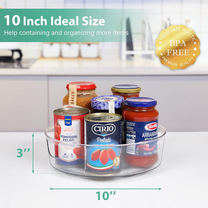 4 Pack Lazy Susan Turntable, 11.5" Rotating Organizer with Handles