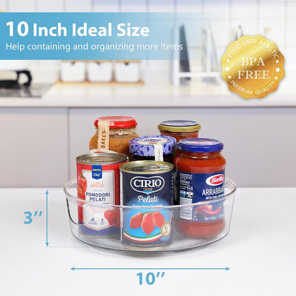 4 Pack Lazy Susan Turntable, 11.5" Rotating Organizer with Handles