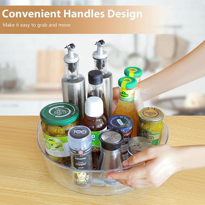 4 Pack Lazy Susan Turntable, 11.5" Rotating Organizer with Handles