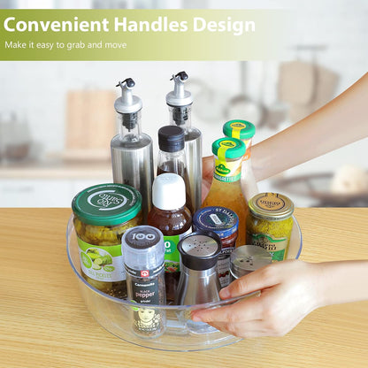 4 Pack Lazy Susan Turntable, 11.5" Rotating Organizer with Handles