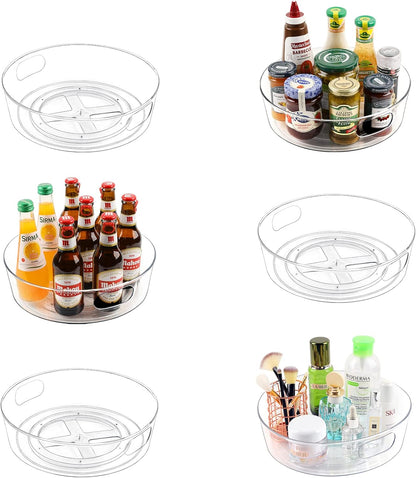 4 Pack Lazy Susan Turntable, 11.5" Rotating Organizer with Handles