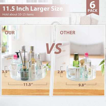 4 Pack Lazy Susan Turntable, 11.5" Rotating Organizer with Handles