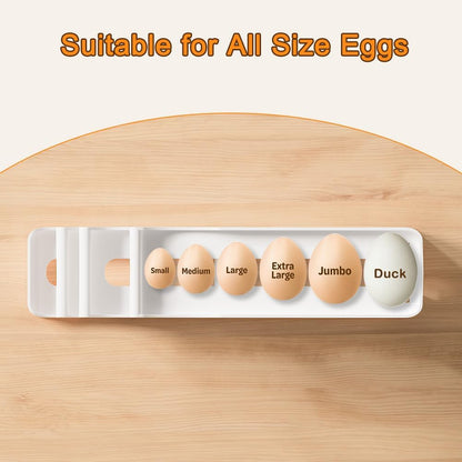 Egg Holder for Fridge, Egg Roller for Eggs 18 Count, 3 Tiers | Auto Rolling Egg Storage Organizer for Refrigerator, Slim Space Saving Container, Dispenser