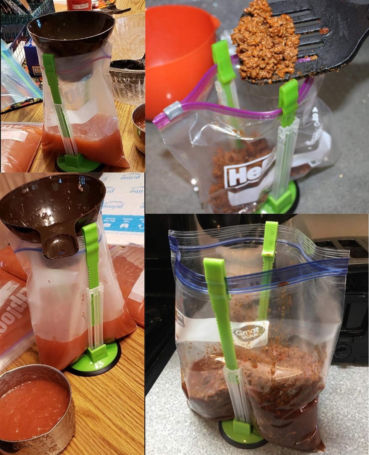 Plastic Bag Holder, Baggy Racks | Bag Holders For Plastic Bags, Baggy Rack Holders For Food Prep Freezer Bags, Ziplock Holder Stand, Food Storage Bags Clip
