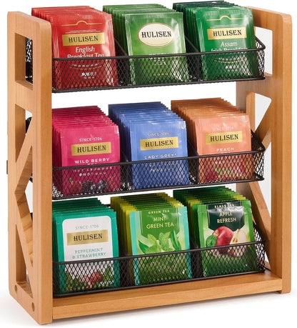 Tea Bag Organizer, 3 Tier Tea Bag Holder, Holds Up to 120 Teabags