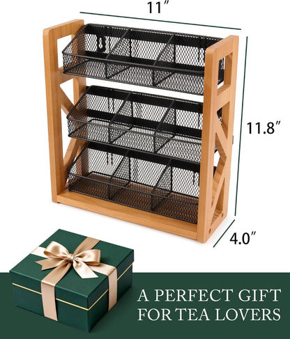 Tea Bag Organizer, 3 Tier Tea Bag Holder, Holds Up to 120 Teabags