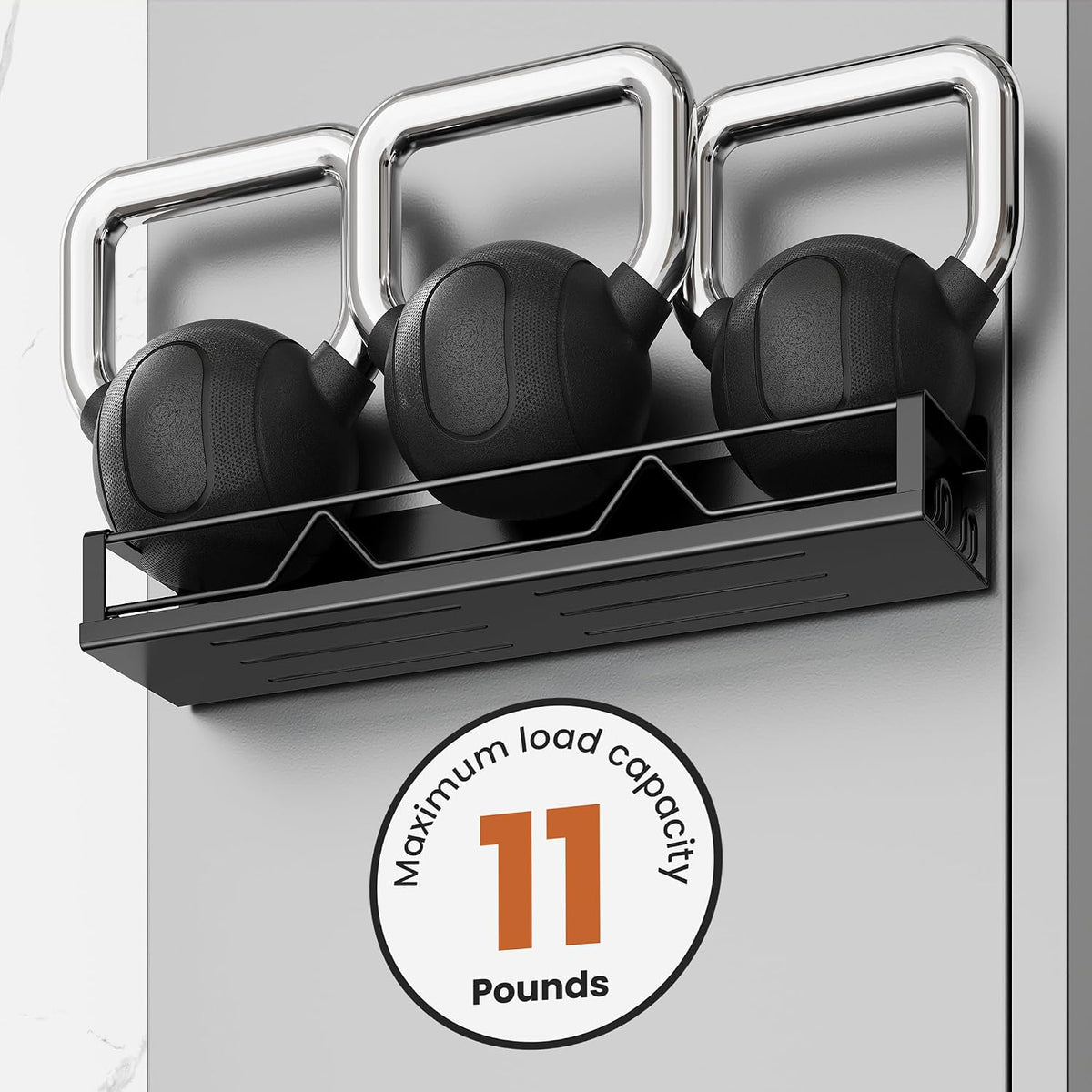 16.9 Inch Large Capacity Magnetic Spice Rack for Refrigerator Black