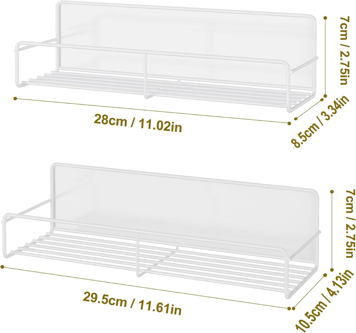 16.9 Inch Large Capacity Magnetic Spice Rack for Refrigerator Black