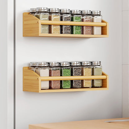 16.9 Inch Large Capacity Magnetic Spice Rack for Refrigerator Black