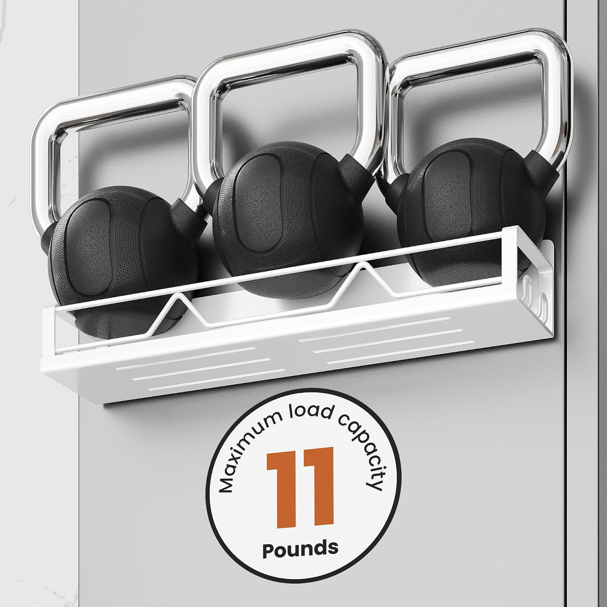 16.9 Inch Large Capacity Magnetic Spice Rack for Refrigerator Black
