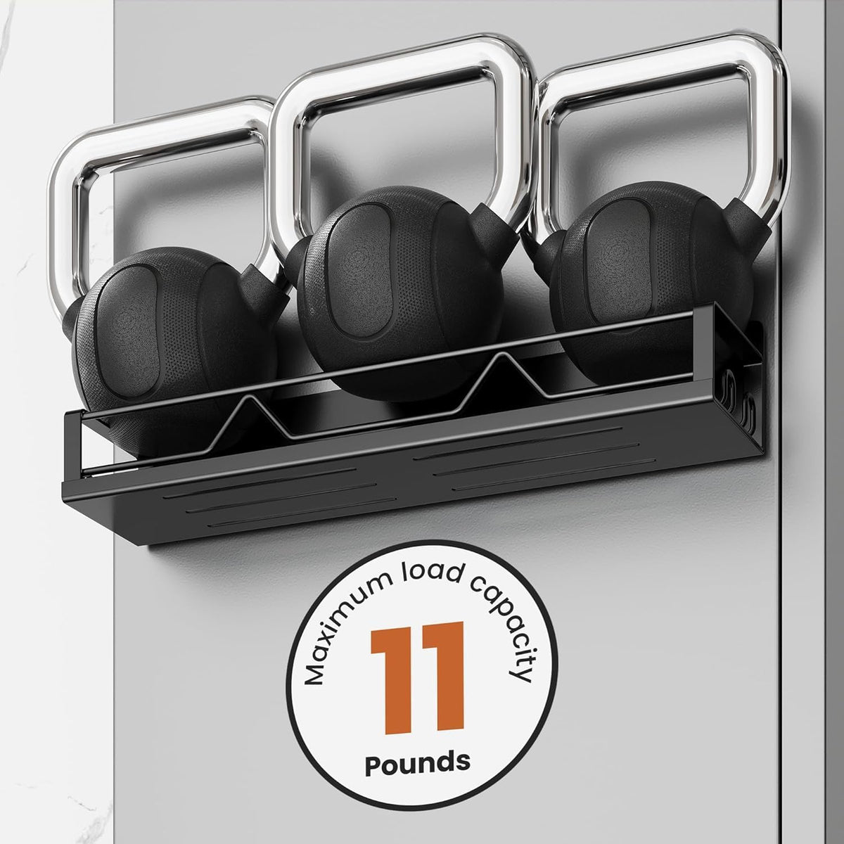 16.9 Inch Large Capacity Magnetic Spice Rack for Refrigerator Black