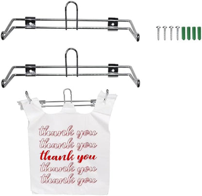Wall-mounted shopping plastic bag holder, shopping bag dispenser, suitable for supermarkets, restaurants, grocery stores, fruit shops, and homes, pack of 2