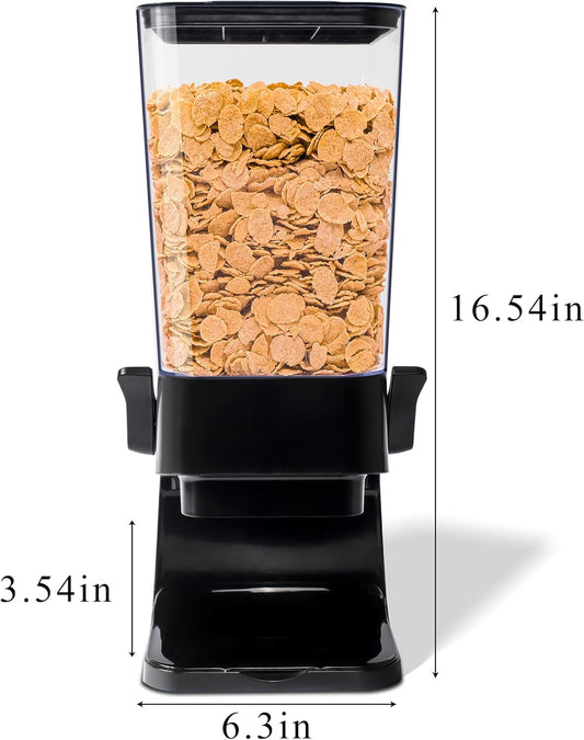 Cereal Dispenser Countertop, 5L Cereal Containers Storage Dispenser for Pantry, Large Dry Food Cereal Dispenser, Not Easy to Crush Cereal, Can Hold Oatmeal, Candy, Snack, Grain, Pet Food (White)