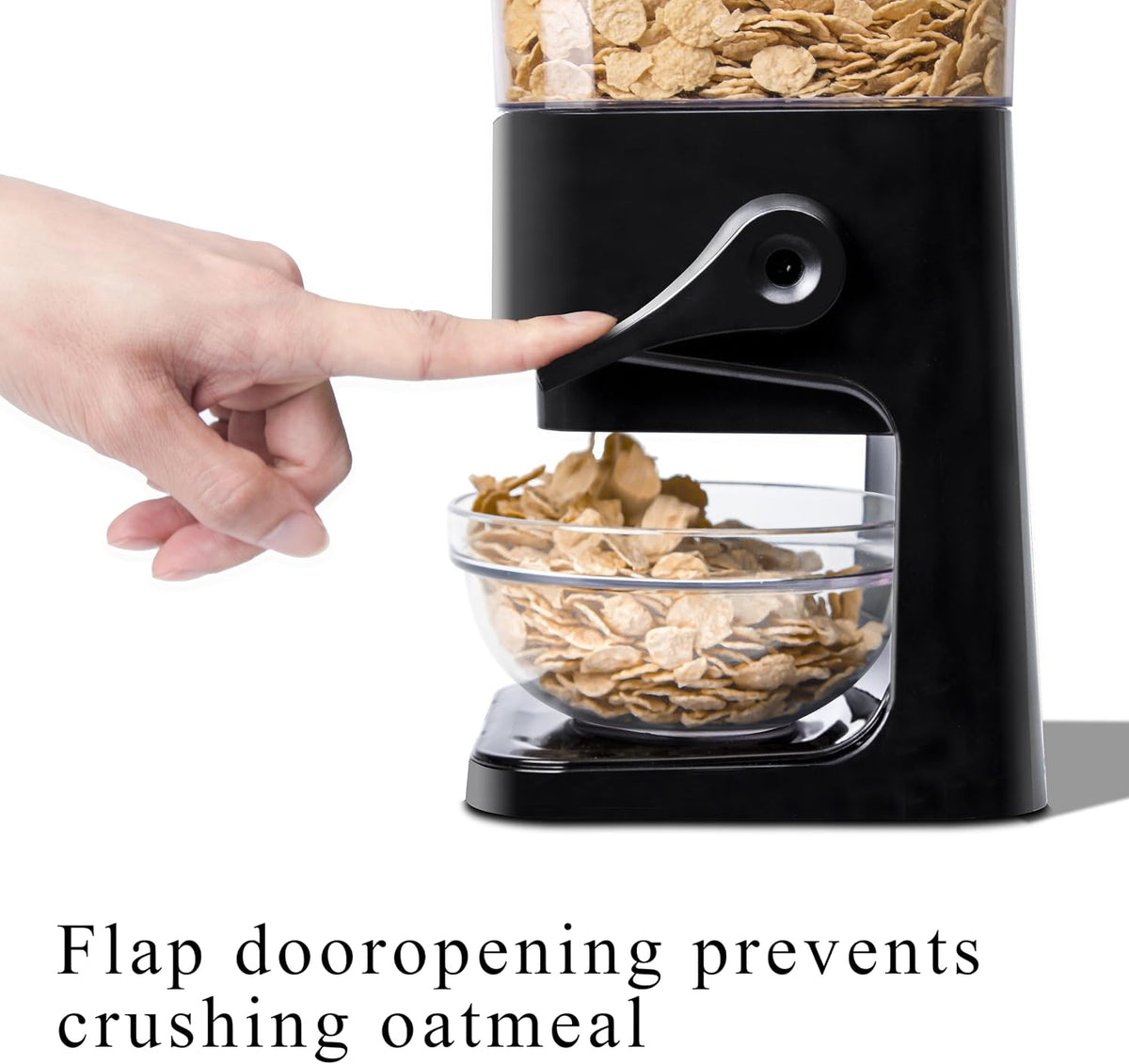 Cereal Dispenser Countertop, 5L Cereal Containers Storage Dispenser for Pantry, Large Dry Food Cereal Dispenser, Not Easy to Crush Cereal, Can Hold Oatmeal, Candy, Snack, Grain, Pet Food (White)