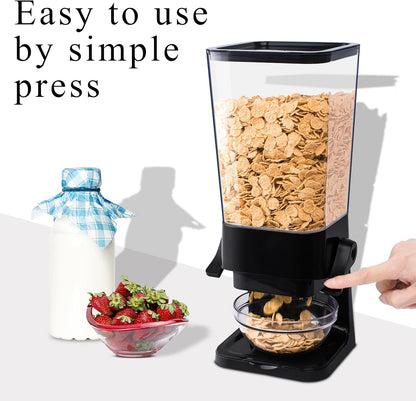 Cereal Dispenser Countertop, 5L Cereal Containers Storage Dispenser for Pantry, Large Dry Food Cereal Dispenser, Not Easy to Crush Cereal, Can Hold Oatmeal, Candy, Snack, Grain, Pet Food (White)