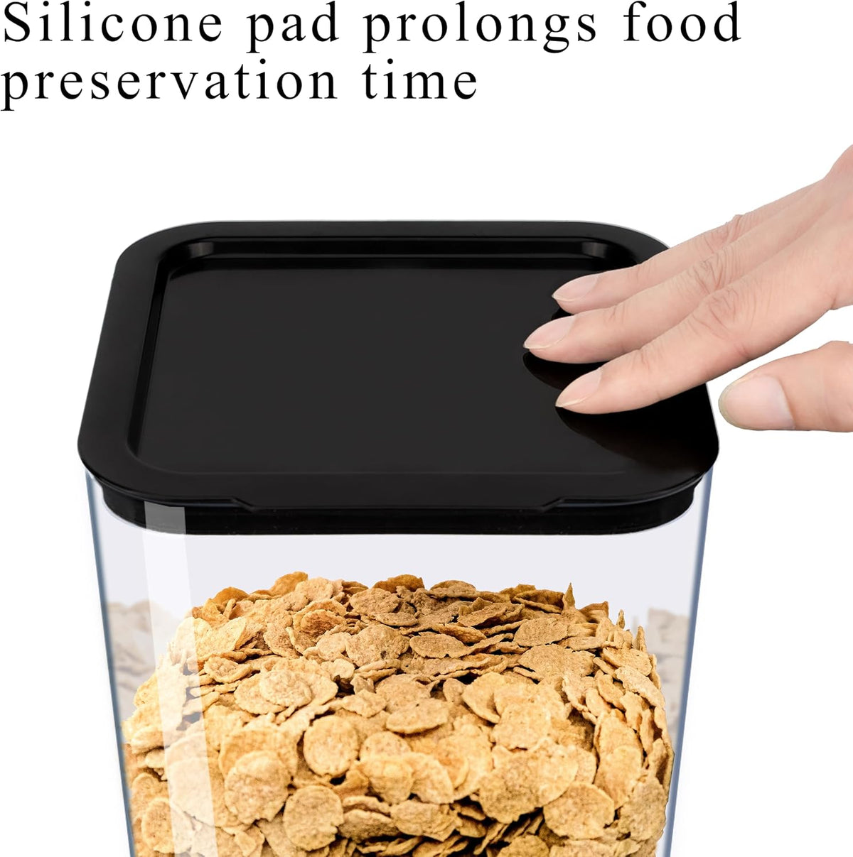 Cereal Dispenser Countertop, 5L Cereal Containers Storage Dispenser for Pantry, Large Dry Food Cereal Dispenser, Not Easy to Crush Cereal, Can Hold Oatmeal, Candy, Snack, Grain, Pet Food (White)