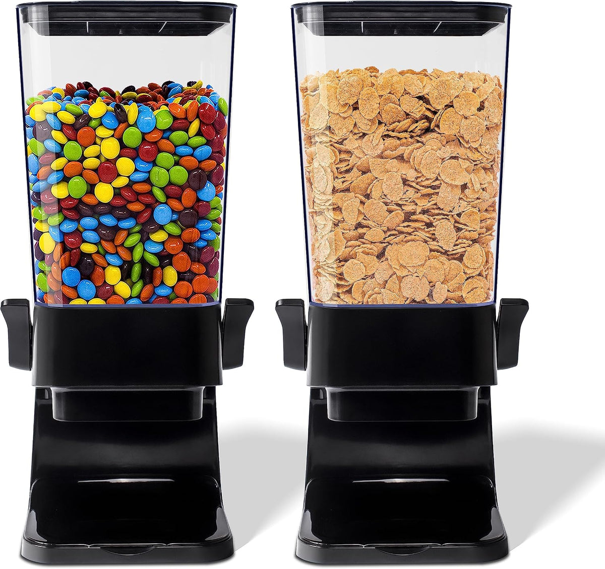 Cereal Dispenser Countertop, 5L Cereal Containers Storage Dispenser for Pantry, Large Dry Food Cereal Dispenser, Not Easy to Crush Cereal, Can Hold Oatmeal, Candy, Snack, Grain, Pet Food (White)