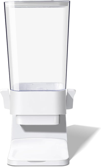 Cereal Dispenser Countertop, 5L Cereal Containers Storage Dispenser for Pantry, Large Dry Food Cereal Dispenser, Not Easy to Crush Cereal, Can Hold Oatmeal, Candy, Snack, Grain, Pet Food (White)