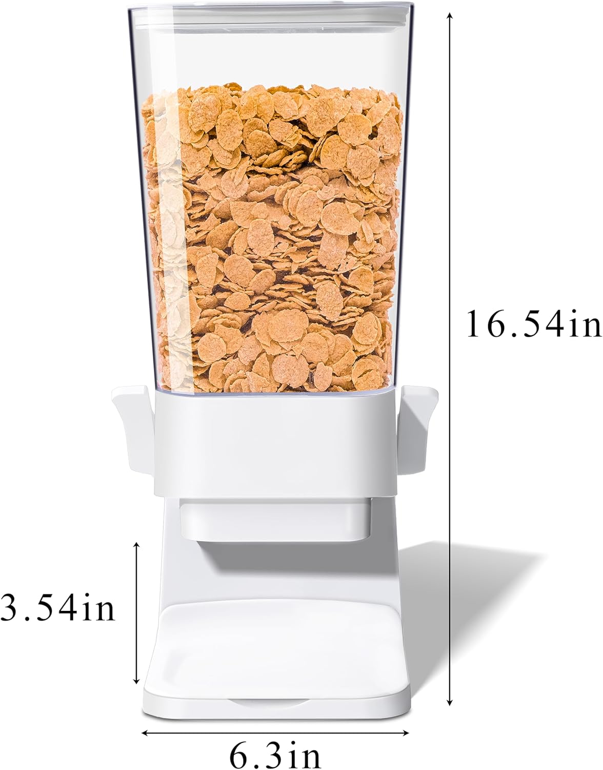Cereal Dispenser Countertop, 5L Cereal Containers Storage Dispenser for Pantry, Large Dry Food Cereal Dispenser, Not Easy to Crush Cereal, Can Hold Oatmeal, Candy, Snack, Grain, Pet Food (White)