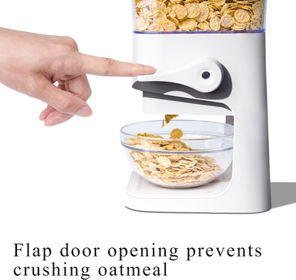 Cereal Dispenser Countertop, 5L Cereal Containers Storage Dispenser for Pantry, Large Dry Food Cereal Dispenser, Not Easy to Crush Cereal, Can Hold Oatmeal, Candy, Snack, Grain, Pet Food (White)