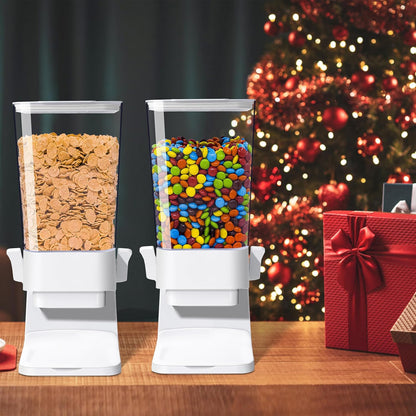 Cereal Dispenser Countertop, 5L Cereal Containers Storage Dispenser for Pantry, Large Dry Food Cereal Dispenser, Not Easy to Crush Cereal, Can Hold Oatmeal, Candy, Snack, Grain, Pet Food (White)