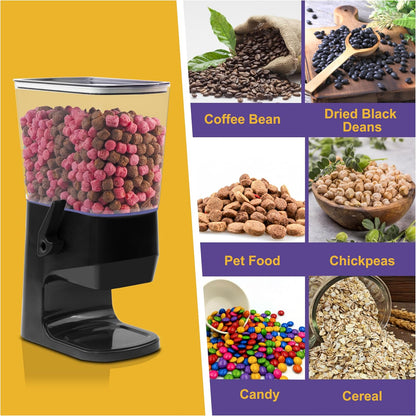Cereal Dispenser Countertop, 5L Cereal Containers Storage Dispenser for Pantry, Large Dry Food Cereal Dispenser, Not Easy to Crush Cereal, Can Hold Oatmeal, Candy, Snack, Grain, Pet Food (White)