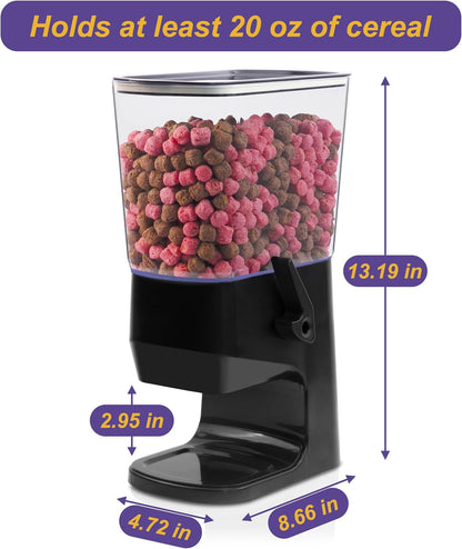 Cereal Dispenser Countertop, 5L Cereal Containers Storage Dispenser for Pantry, Large Dry Food Cereal Dispenser, Not Easy to Crush Cereal, Can Hold Oatmeal, Candy, Snack, Grain, Pet Food (White)