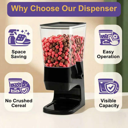 Cereal Dispenser Countertop, 5L Cereal Containers Storage Dispenser for Pantry, Large Dry Food Cereal Dispenser, Not Easy to Crush Cereal, Can Hold Oatmeal, Candy, Snack, Grain, Pet Food (White)
