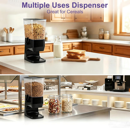 Cereal Dispenser Countertop, 5L Cereal Containers Storage Dispenser for Pantry, Large Dry Food Cereal Dispenser, Not Easy to Crush Cereal, Can Hold Oatmeal, Candy, Snack, Grain, Pet Food (White)