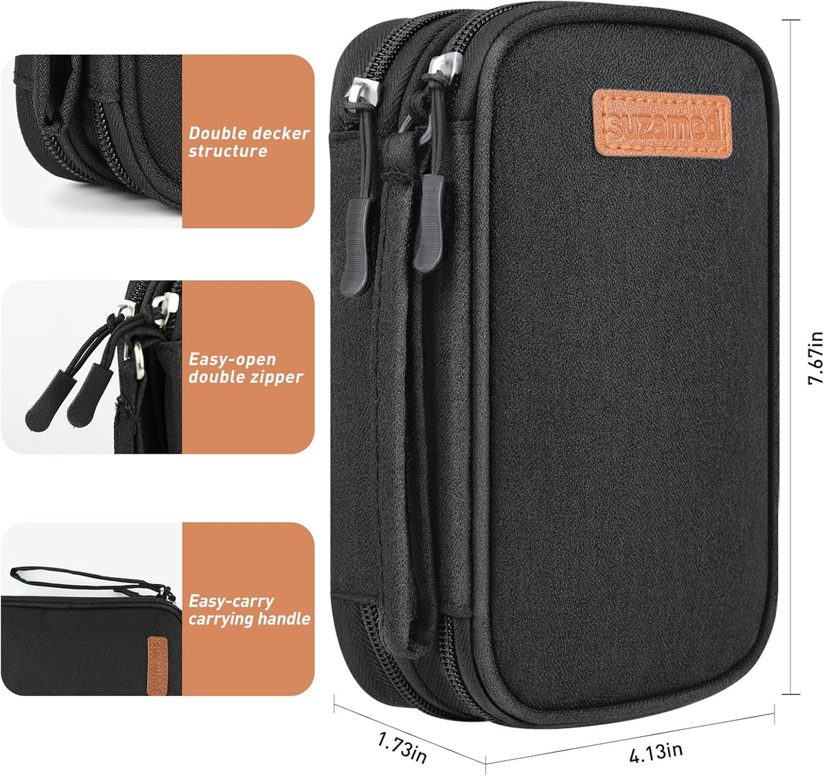 Insulin Cooler Travel Case, Double Layer Medicine Kit Diabetes Travel Case, Portable Medicine Organizer with 2Pack 150g Ice Pack TSA Approved for Insulin Pens Diabetic Supplies (Black)