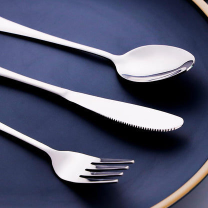Travel Utensils with Case, 4-Piece Stainless Steel Set, Black